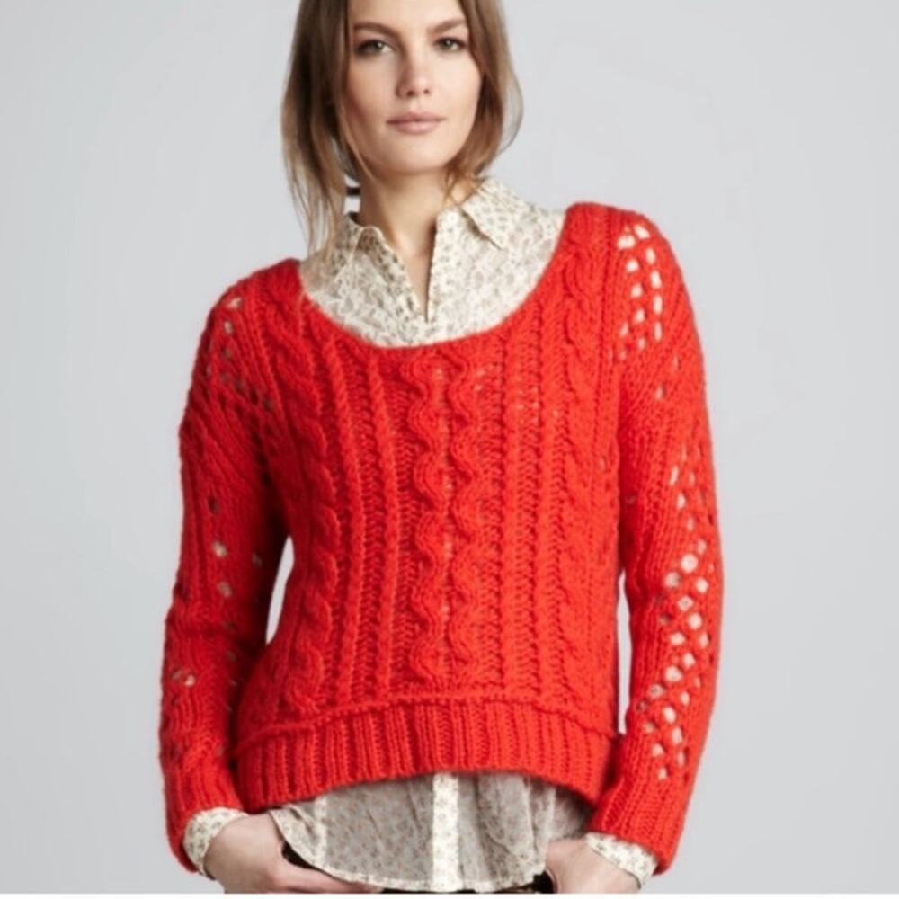 Free People "Wildfire" cable knit sweater size medium
